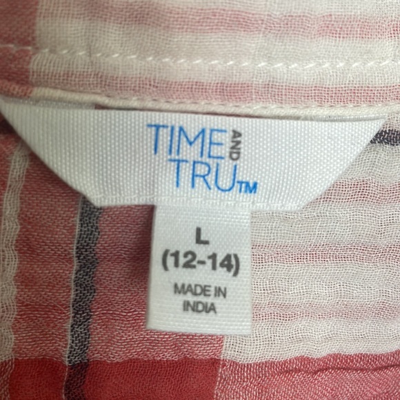 Time and Tru Long sleeve button down casual long sleeve shirt- Large - Picture 4 of 6